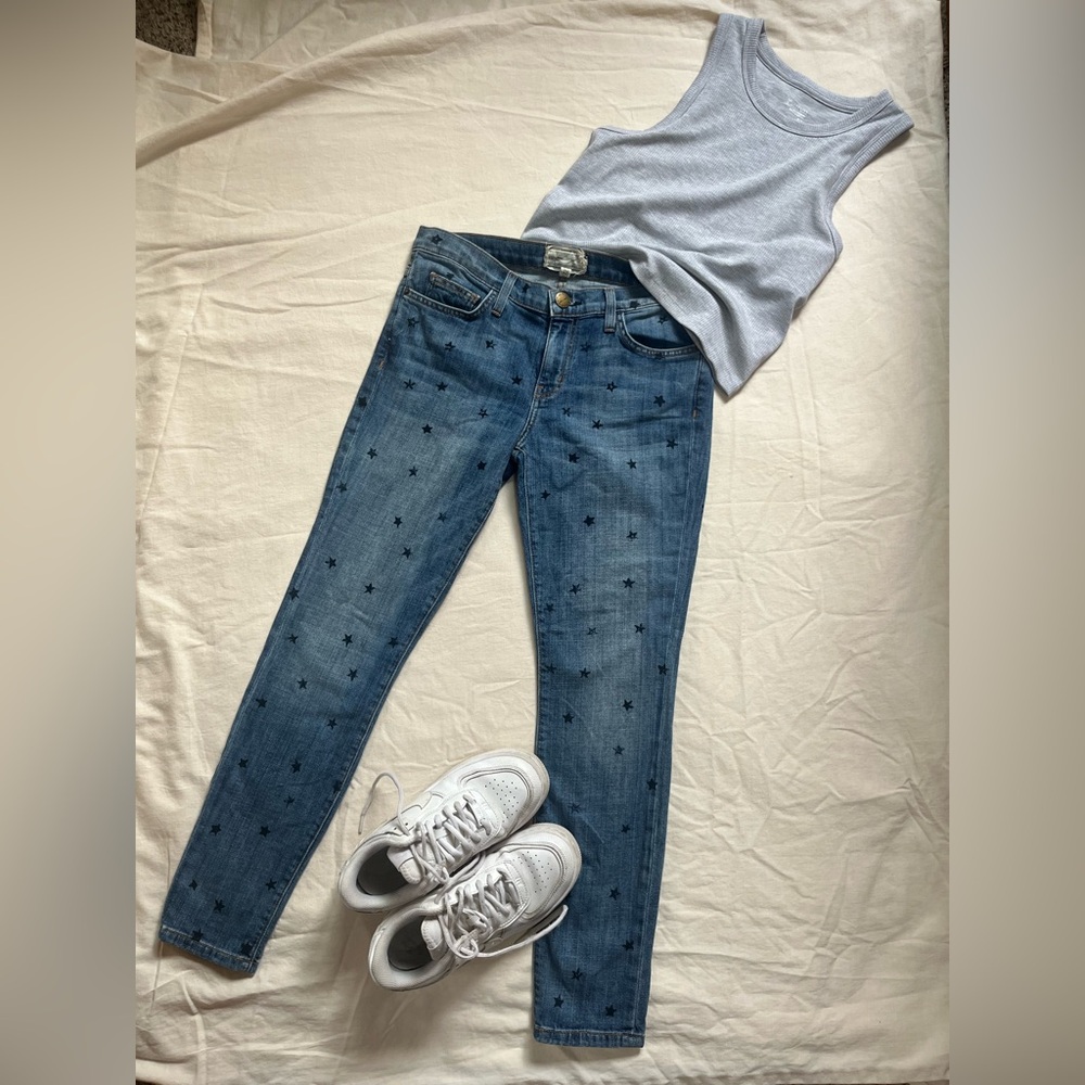 Current/Elliot the Stiletto Revival w/mini stars Women's Blue Skinny Jeans.